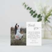 Carte de remerciement de mariage, carte postale à (Debout devant)