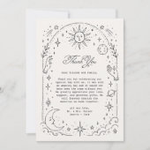 Carte de remerciement de mariage céleste vintage (Devant)