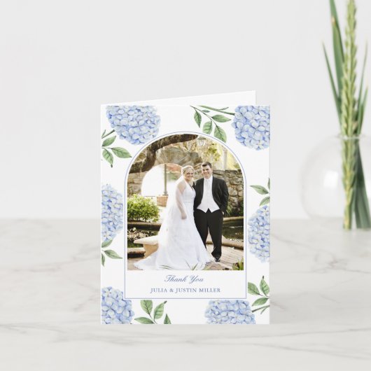 Carte de remerciement de mariage classique Hydrang (Devant)