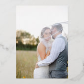 Carte de remerciement de mariage classique photo é (Verso)