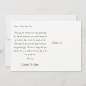 Carte de remerciement de mariage - Couple au bord  (Dos)