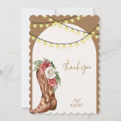 carte de remerciement de mariage cowboy (Devant)