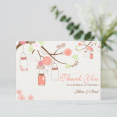 Carte de remerciement de mariage dans un pot Mason (Debout devant)