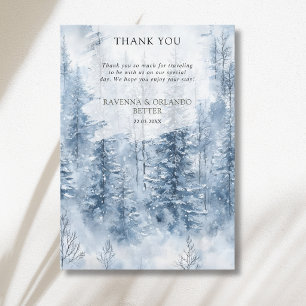 Carte de remerciement de mariage de forêt d'arbres