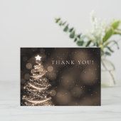 Carte de remerciement de mariage de Noël Black & G (Debout devant)