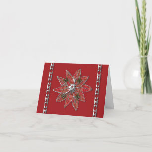 Carte de remerciement de mariage de Noël poinsetti