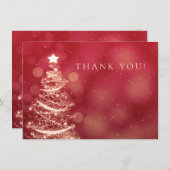 Carte de remerciement de mariage de Noël Rouge & O (Devant / Derrière)