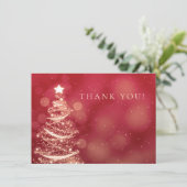 Carte de remerciement de mariage de Noël Rouge & O (Debout devant)