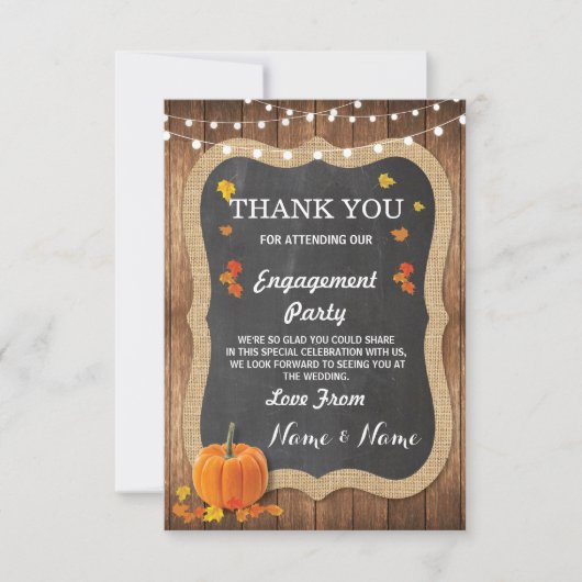Carte de remerciement de mariage de pumpkin à crai (Devant)