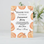 Carte de remerciement de mariage de pumpkin d'auto (Debout devant)