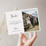 Carte de remerciement de Mariage de script minimal<br><div class="desc">Carte de remerciements de mariage minimaliste et élégant avec typographie de script "merci" texte. Le texte et les messages peuvent être modifiés à l'arrière de la carte. Pour une personnalisation plus avancée de cette conception, par exemple la modification de la disposition, de la police ou de la taille du texte,...</div>