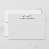 Carte de remerciement de mariage de vacances de dé (Dos)