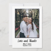 Carte de remerciement de mariage dessinée à la mai (Devant)