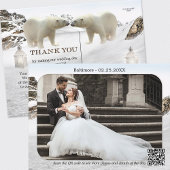 Carte de remerciement de mariage d'hiver avec phot