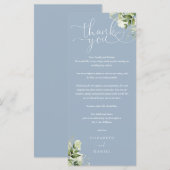 Carte de remerciement de mariage Dusty Blue Greene (Devant / Derrière)