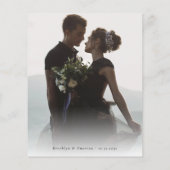 Carte de remerciement de mariage économique | Phot (Dos)