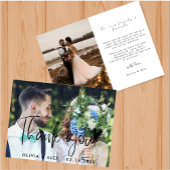 Carte de remerciement de mariage élégante