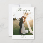 Carte de remerciement de mariage élégante à 2 phot (Devant)