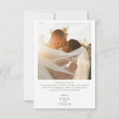 Carte de remerciement de mariage élégante à 2 phot (Dos)