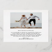 Carte de remerciement de mariage élégante avec écr (Verso)