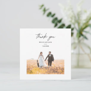 Carte de remerciement de mariage élégante avec écr