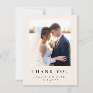 Carte de remerciement de mariage élégante avec pho