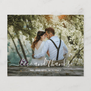 Carte de remerciement de mariage élégante avec pho