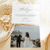 Carte de remerciement de mariage élégante avec pho