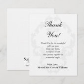 Carte de remerciement de mariage élégante blanche (Devant / Derrière)