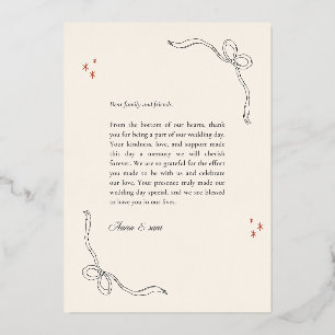 Carte de Remerciement de Mariage Élégante – Coins