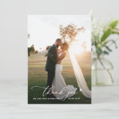 carte de remerciement de mariage élégante et minim (Debout devant)