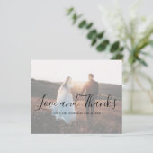 Carte de remerciement de mariage élégante et moder (Debout devant)