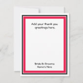 Carte de remerciement de mariage élégante et plate (Dos)