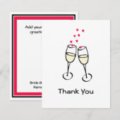 Carte de remerciement de mariage élégante et plate (Devant / Derrière)