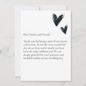 Carte de remerciement de mariage élégante moderne (Dos)