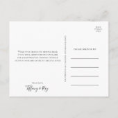 Carte de remerciement de mariage élégante simple (Dos)