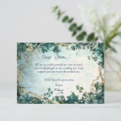 Carte de remerciement de mariage elfique à la grâc (Debout devant)