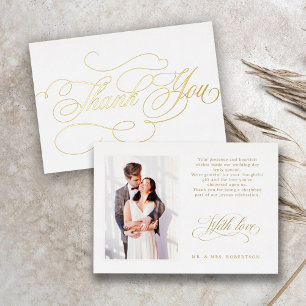 Carte de remerciement de mariage en calligraphie m