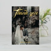 Carte de remerciement de mariage en feuille (Debout devant)