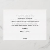 Carte de remerciement de mariage en feuille d'or r (Verso)