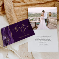 Carte de remerciement de mariage en or et agate vi