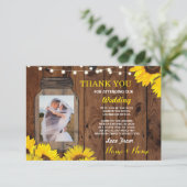 Carte de remerciement de mariage en pot de fleurs  (Debout devant)