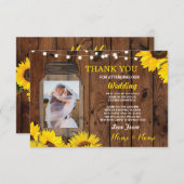 Carte de remerciement de mariage en pot rustique P (Devant / Derrière)