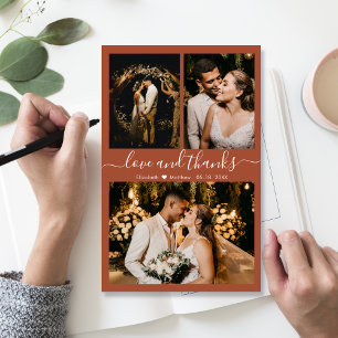 Carte de remerciement de mariage en terre cuite bu