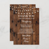 Carte de remerciement de mariage Engagement Bois L (Devant / Derrière)