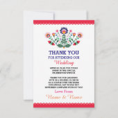 Carte de remerciement de mariage Fiesta Rouge Mexi (Devant)