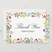 Carte de remerciement de mariage Fleur sauvage lum (Devant)