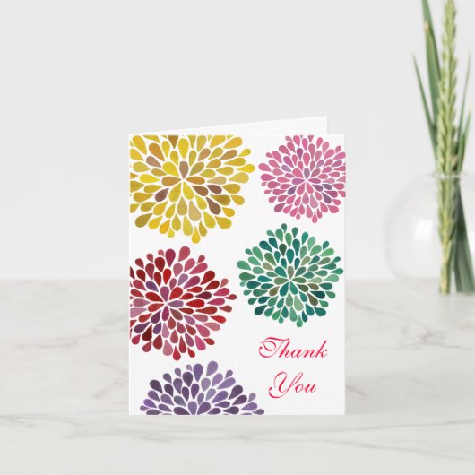 Carte de remerciement de mariage Fleurs printanièr (Devant)