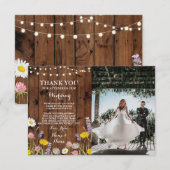 Carte de remerciement de mariage Fleurs sauvages P (Devant / Derrière)