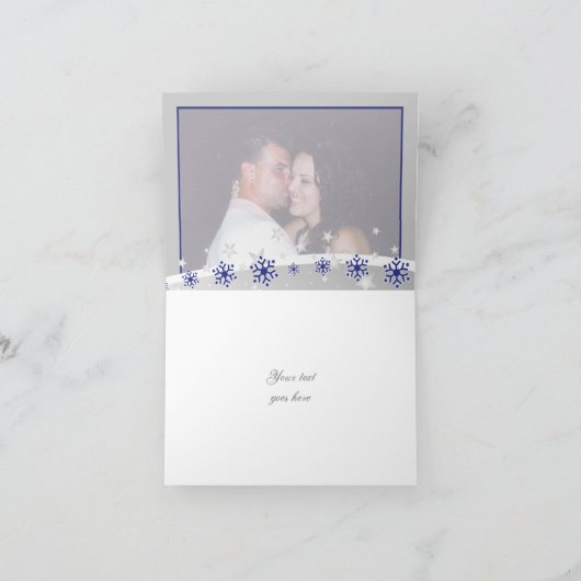 Carte de remerciement de mariage flocon de neige g (Intérieur)